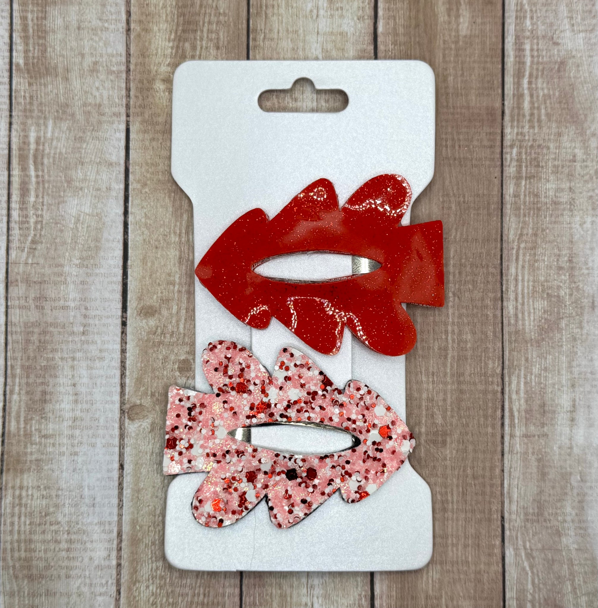 Red Smooth Glitter Tree Snapclip Set