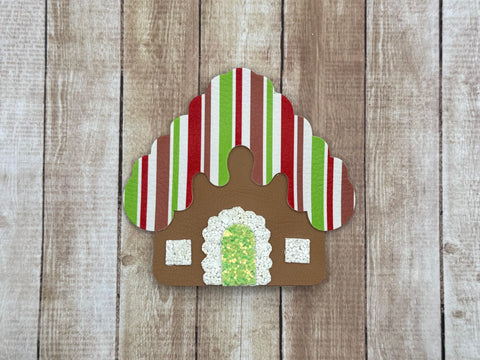 Green Gingerbread House Clip