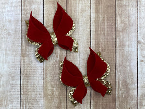 Red/Gold Butterfly Looped Piggies