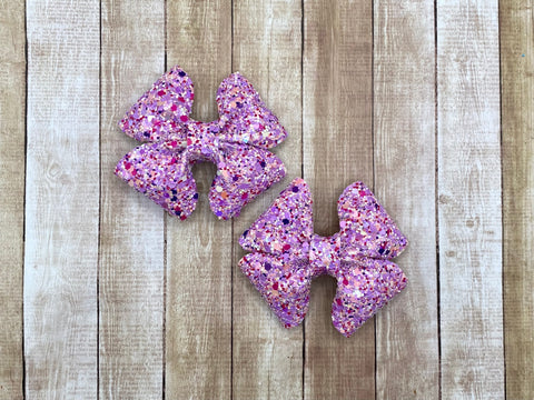 Pink/Purple Glitter Double Loop Piggies