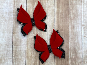 Red/Black Butterfly Looped Piggies