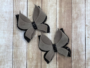 Grey/Black Looped Butterfly Piggies