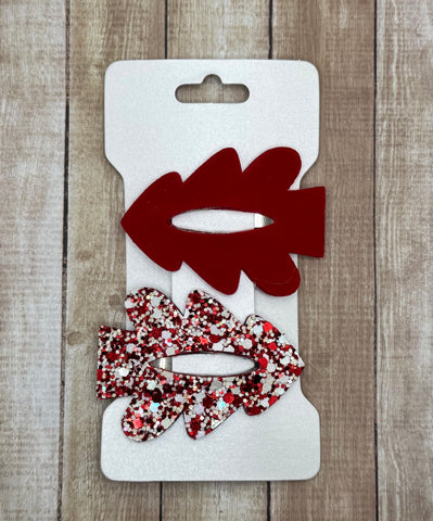 Red Suede Tree Snapclip Set