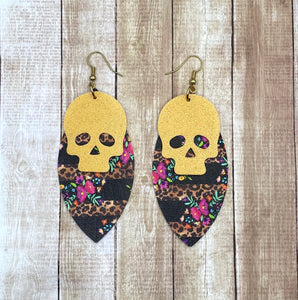 Leopard Skull Earrings