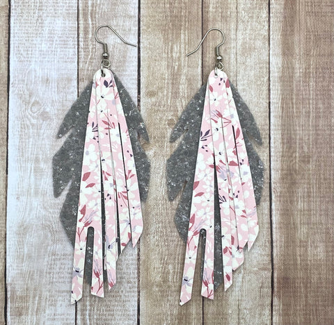 Pink Floral Earrings