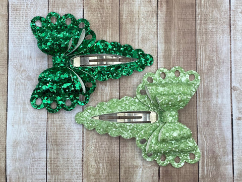 Green Butterfly Snapclip Set