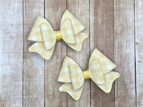 Yellow Spring Plaid Piggies