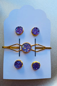 Lavender Mommy&Me Clip/Earrings Set