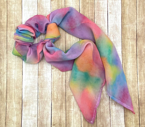 Tye Dye Chiffon Scarf Scrunchie