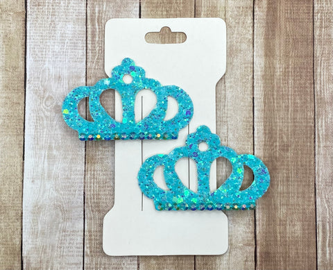 Blue Mini Crown Clips