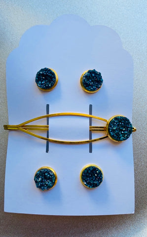 Midnight Mommy&Me Clip/Earrings Set