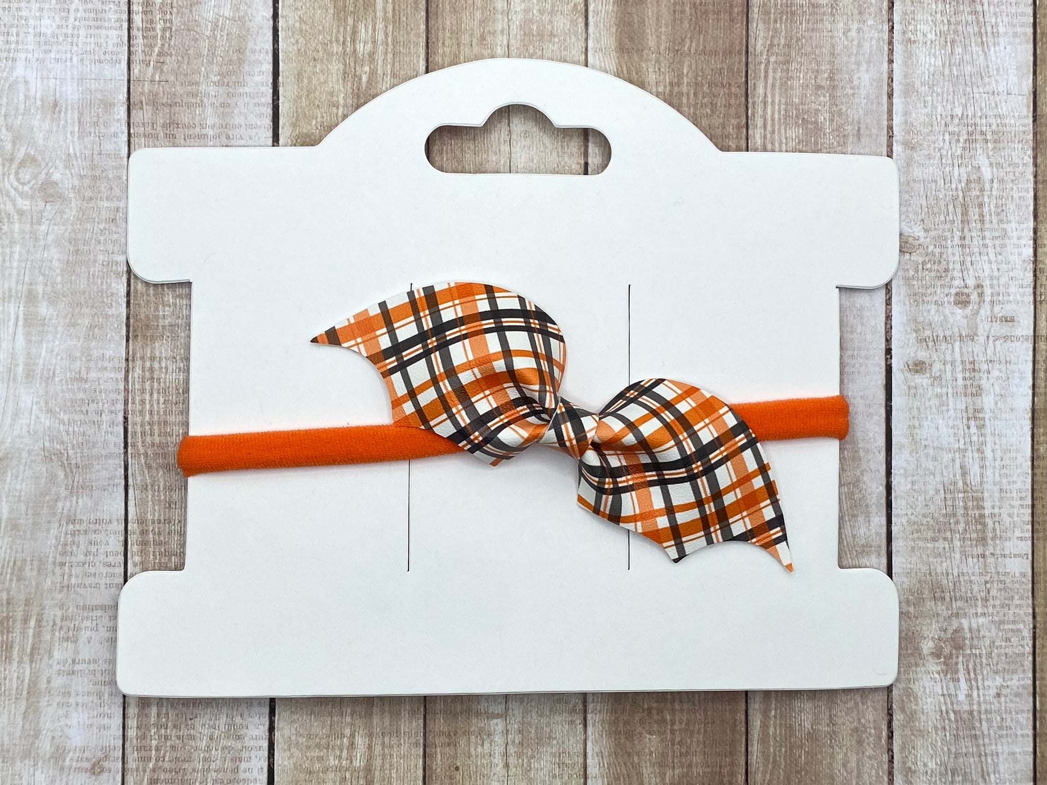 Halloween Plaid Bat Headband