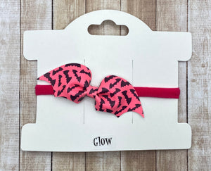 GLOW Neon Pink Bat Headband