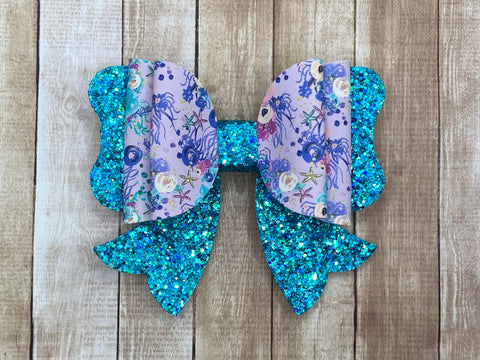 Ocean Floral Pretty Bow