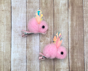 Pom Pom Pink Bunny Clips