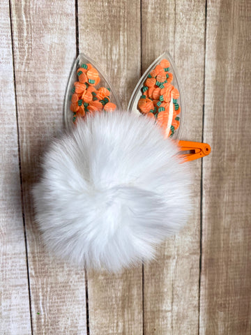 Bunny Pompom Carrot Clip