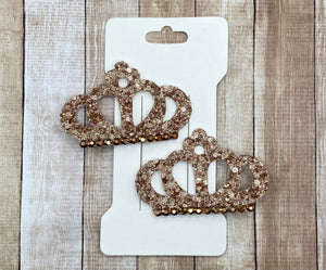 Rose Gold Mini Crown Clips