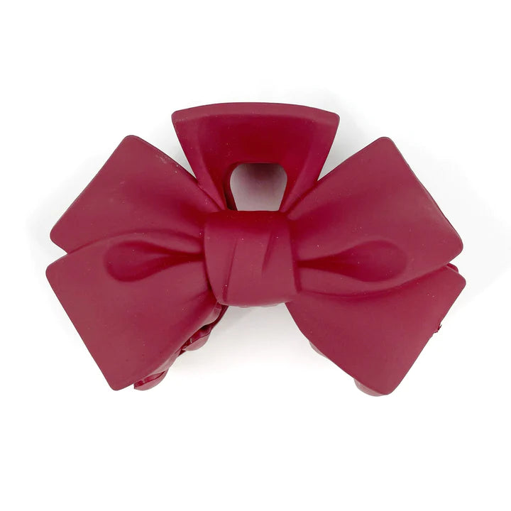 Maroon Bow Claw Clip