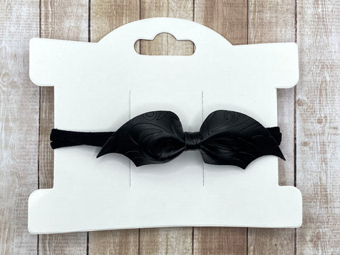 Black Embossed Bat Headband
