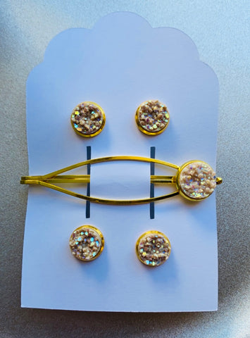 Seashell Mommy&Me Clip/Earrings Set