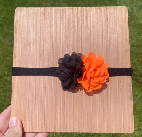 Black/Orange Newborn Headband